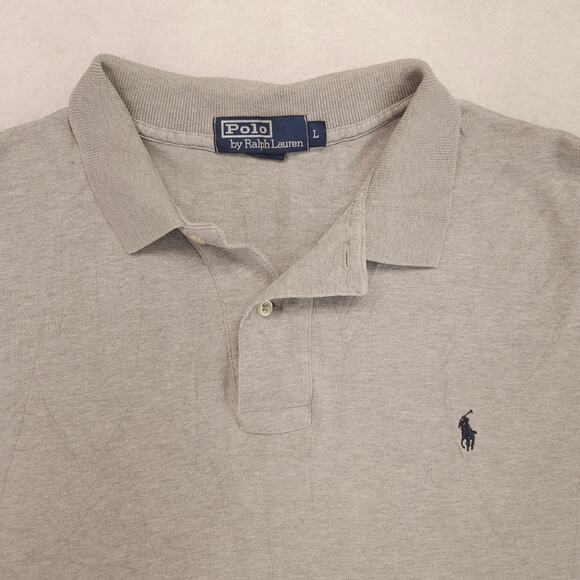 Polo by Ralph Lauren Short Sleeve Collared Polo Shirt Mens Size Large L Gray - Picture 1 of 9